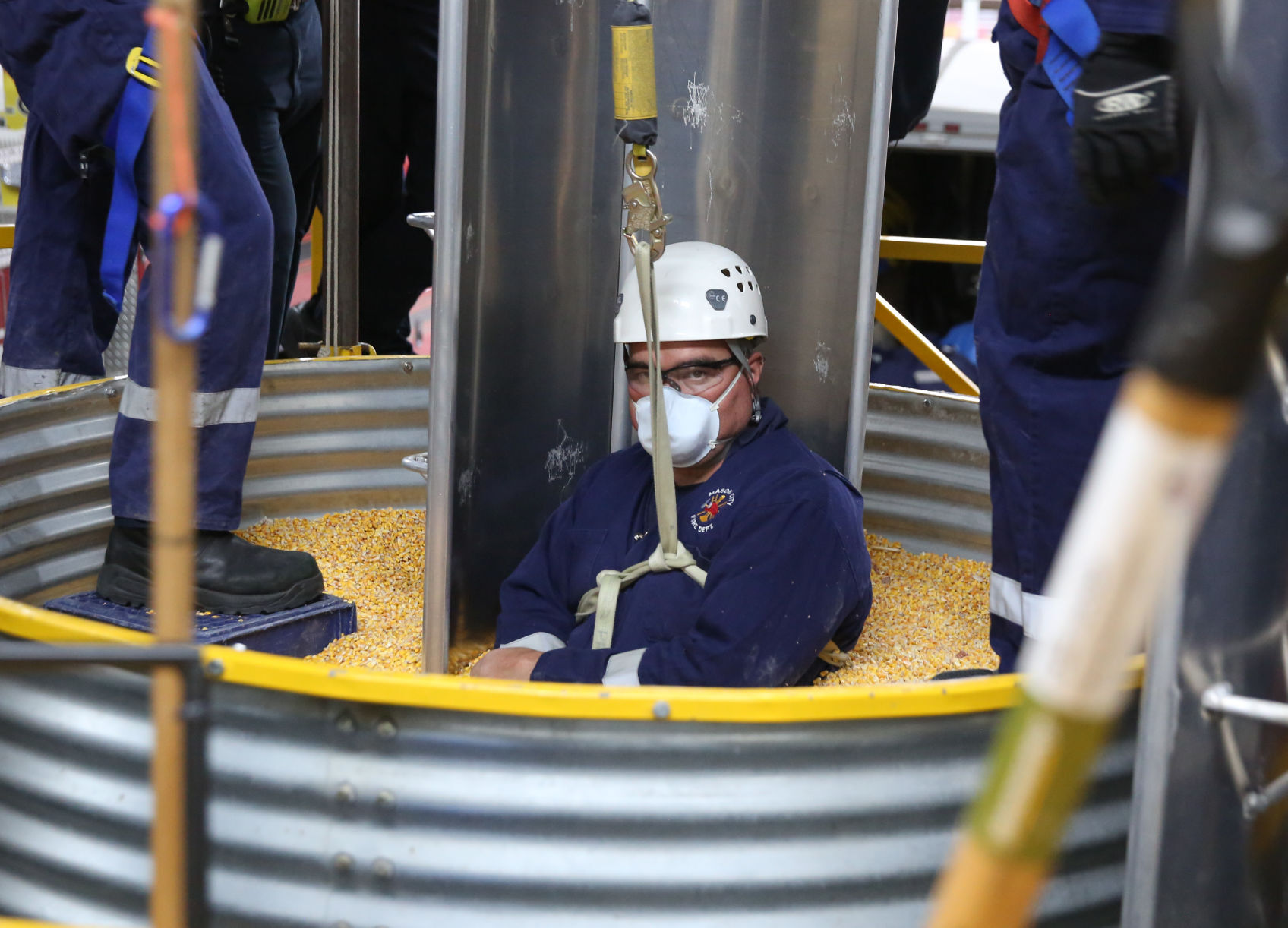 Mason City Fire Department grain bin training